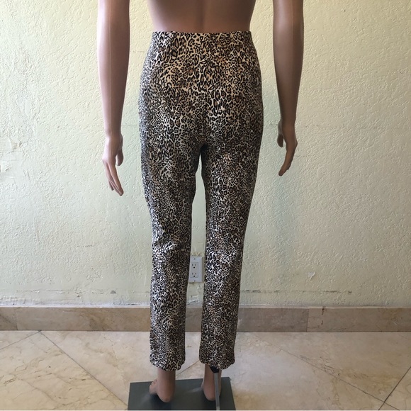 Chico’s Brown Animal Print Leopard Stretchy Waist Leggings Pants Women’s Size XS - Picture 2 of 16